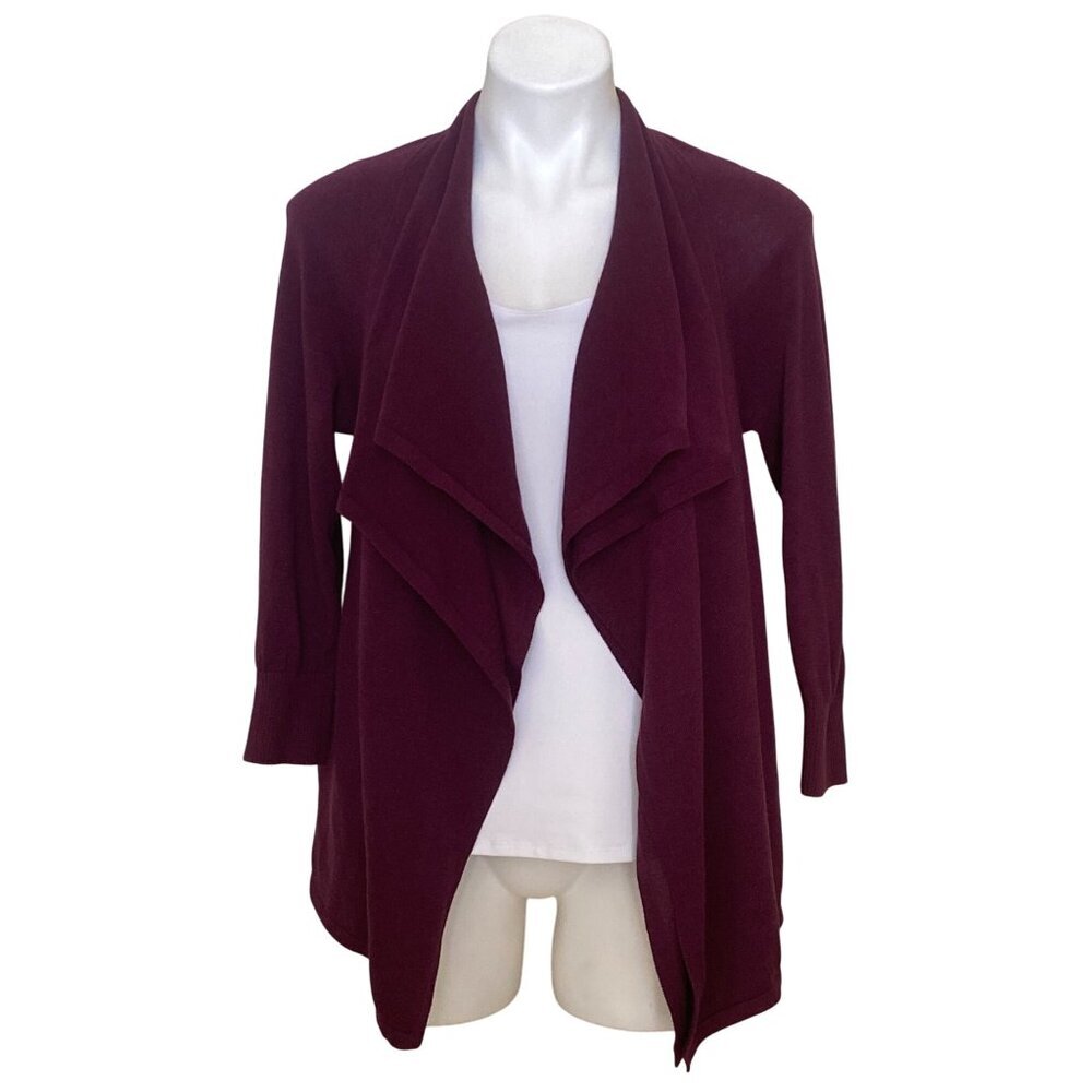 Tommy Bahama Women's Burgundy Island Waterfall Cardigan, 3/4 Sleeves Size L